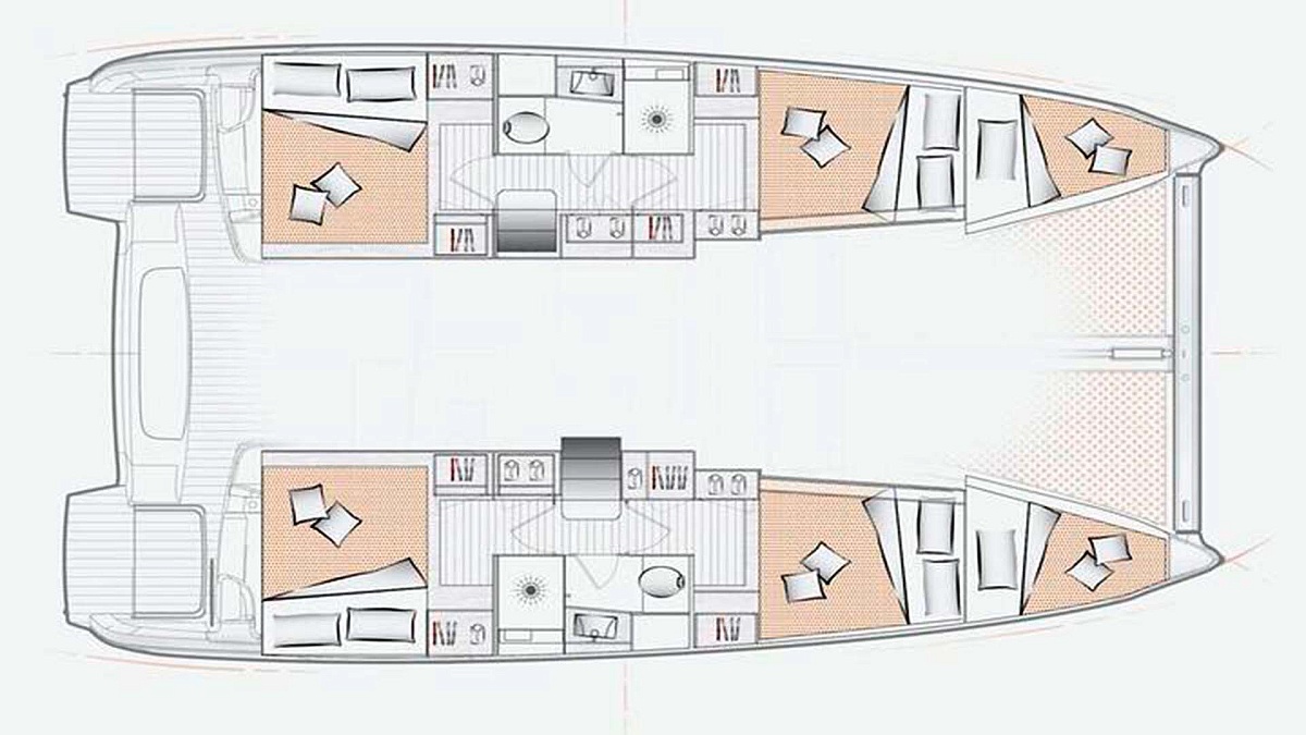Аренда катамарана Excess 11 на Пхукете | план палуб